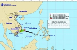 Áp thấp nhiệt đới tiến sát bờ biển Phú Yên - Ninh Thuận, gió giật cấp 8 
